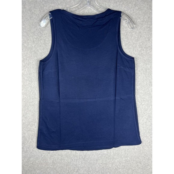 Colleen Lopez Blouse Womens Medium Blue Sleeveless Tank Top Layering Piece - Picture 3 of 12